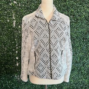 Coldwater Creek Black and White Blazer Jacket Capsule Size L